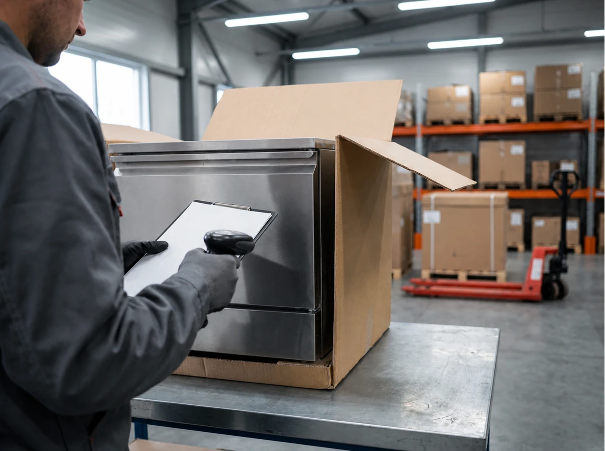 Consolidation warehouse with the load in cartons before it goes into the container
