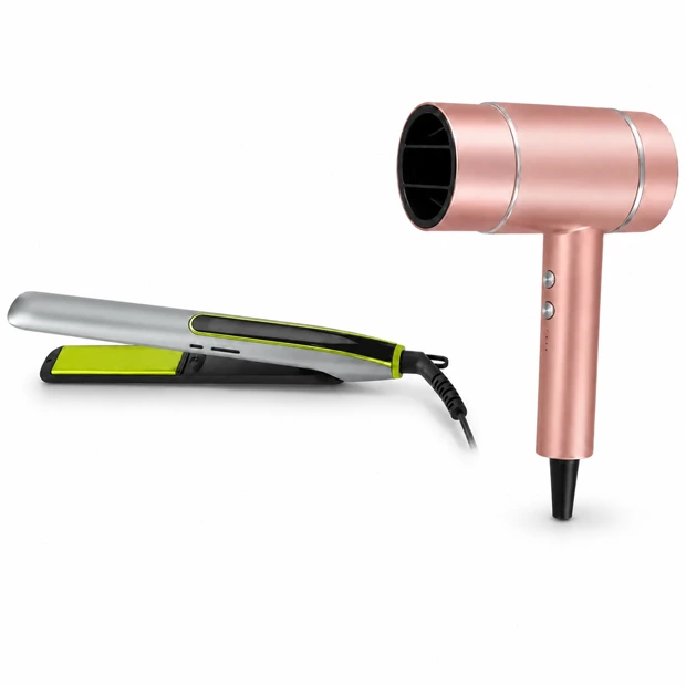 Hair dryer & straightener set