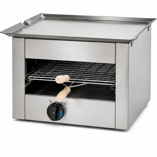 Sandwich toaster with griddle single natural gas