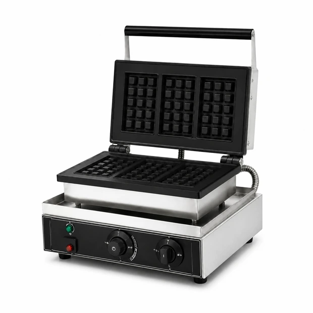 Commercial waffle maker triple
